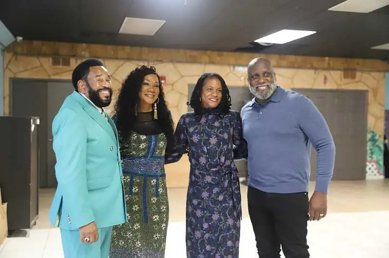 Bishop M.B. Jefferson with church members