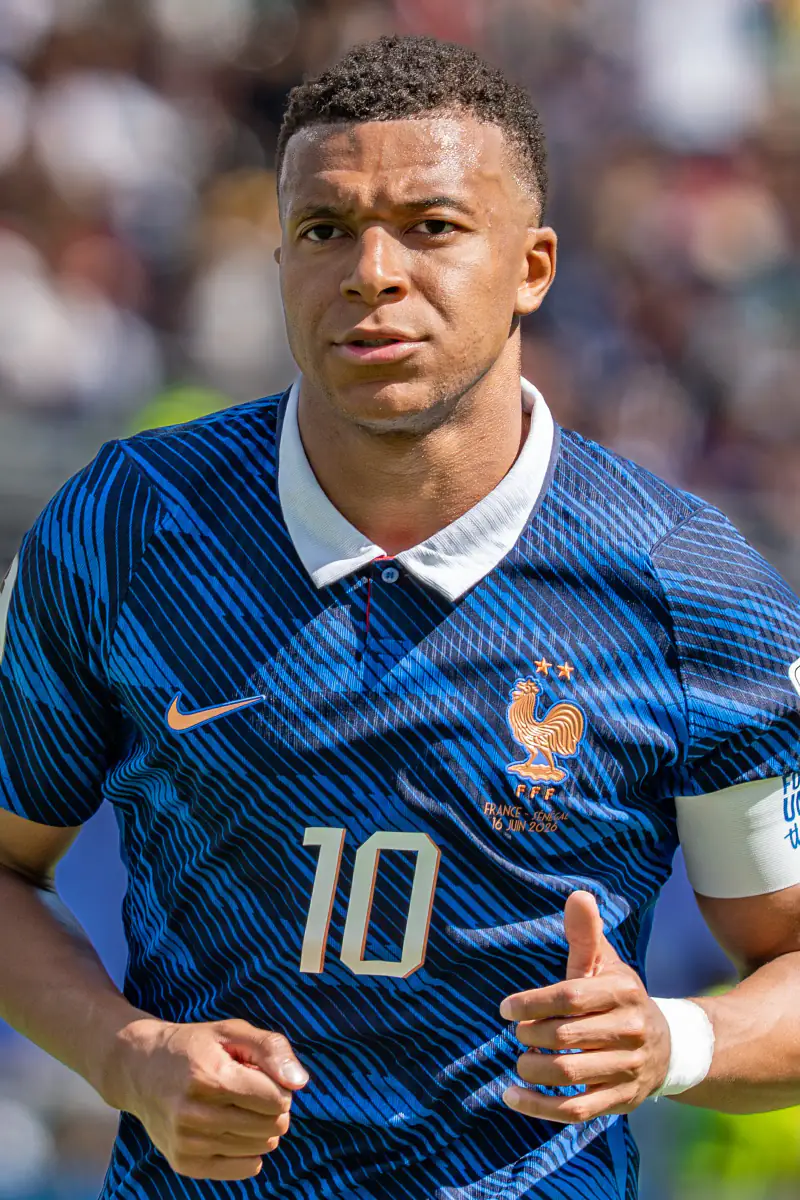 Kylian Mbappé in the France number 10 shirt during France v Senegal, June 2026