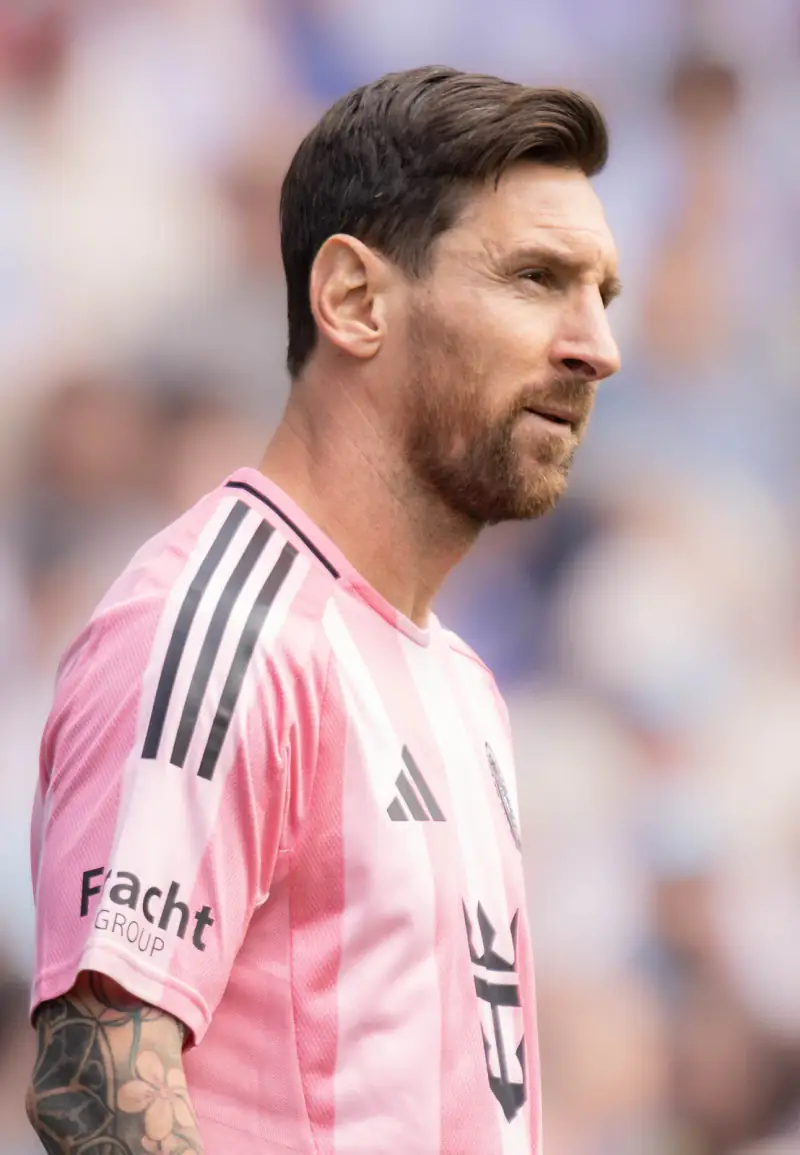 Lionel Messi in an Inter Miami kit during a match in May 2025